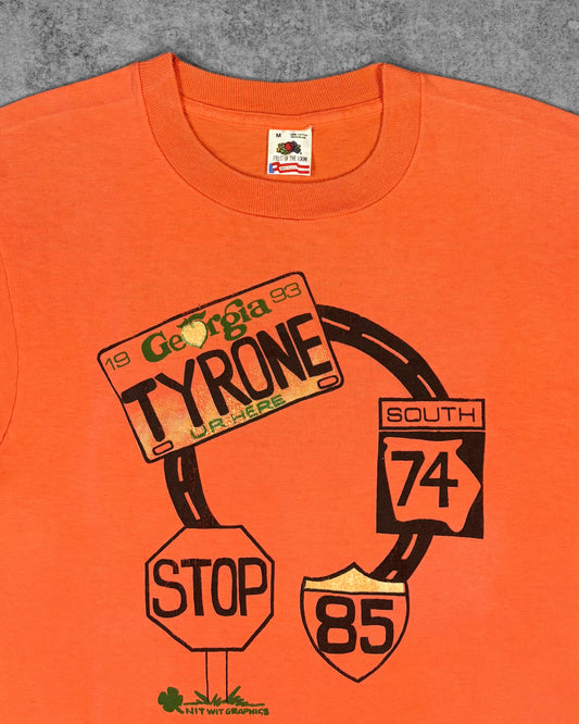 Vintage 1993 Tyrone Georgia Route 74 Route 85 Graphic T-Shirt - Fruit of the Loom - Made in USA
