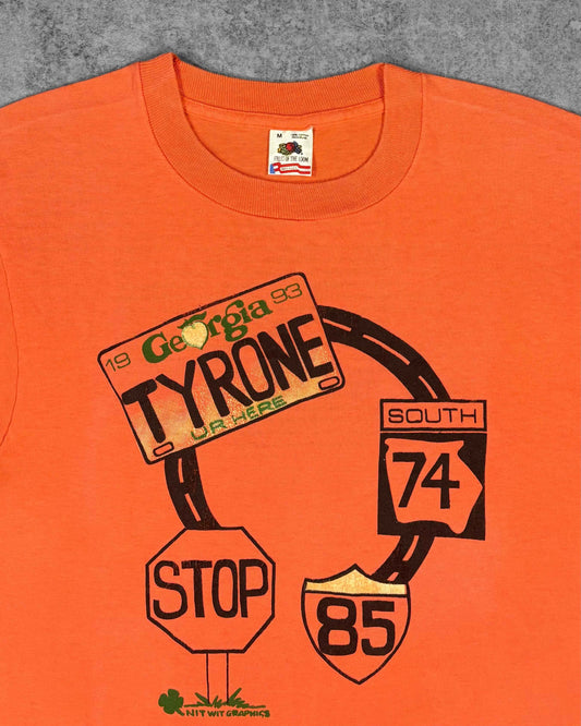 Vintage 1993 Tyrone Georgia Route 74 Route 85 Graphic T-Shirt - Fruit of the Loom - Made in USA