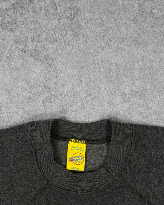 Vintage 1980s Tultex Sweats Appeal Anthracite Blank Raglan Crewneck – Made in USA