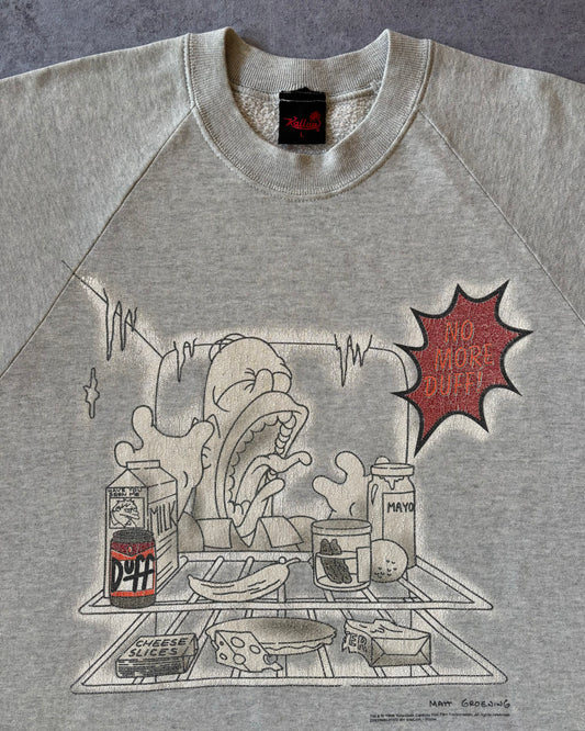 Vintage 1998 Homer Simpson “No More Duff” Double Sided Print Crewneck