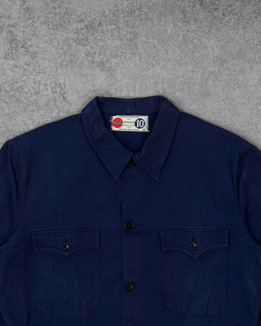 Vintage 1960s Italian Massaua Bleu 10 Fossati Workwear Jacket – Blue Cotton Chore Bomber