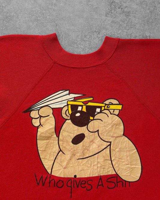 Vintage 1980s “Who Gives a Sh*t” Bear Raglan Crewneck