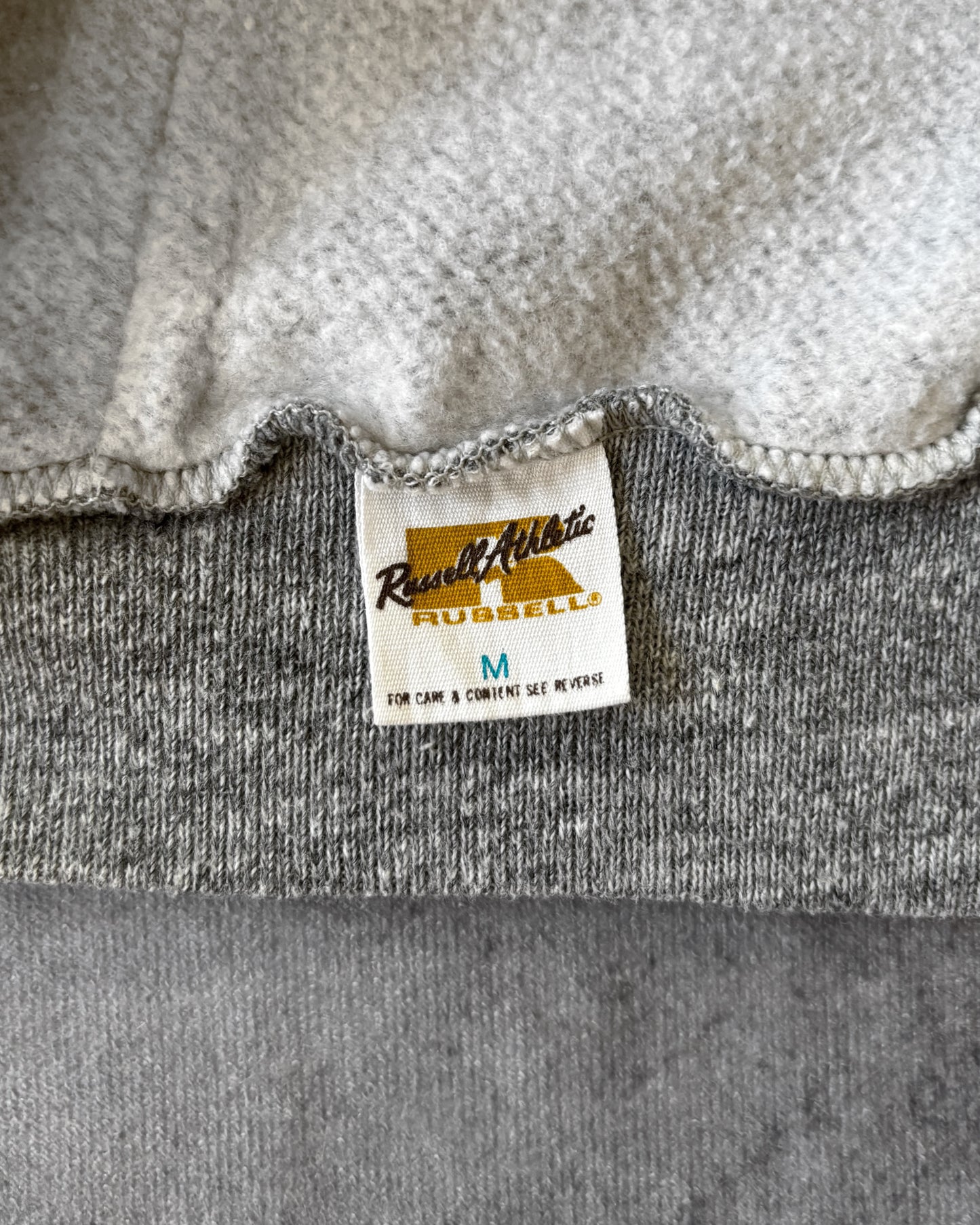 Vintage 70s Russell Athletic Hoodie – Grey Hoodie – USA Made – Red Logo