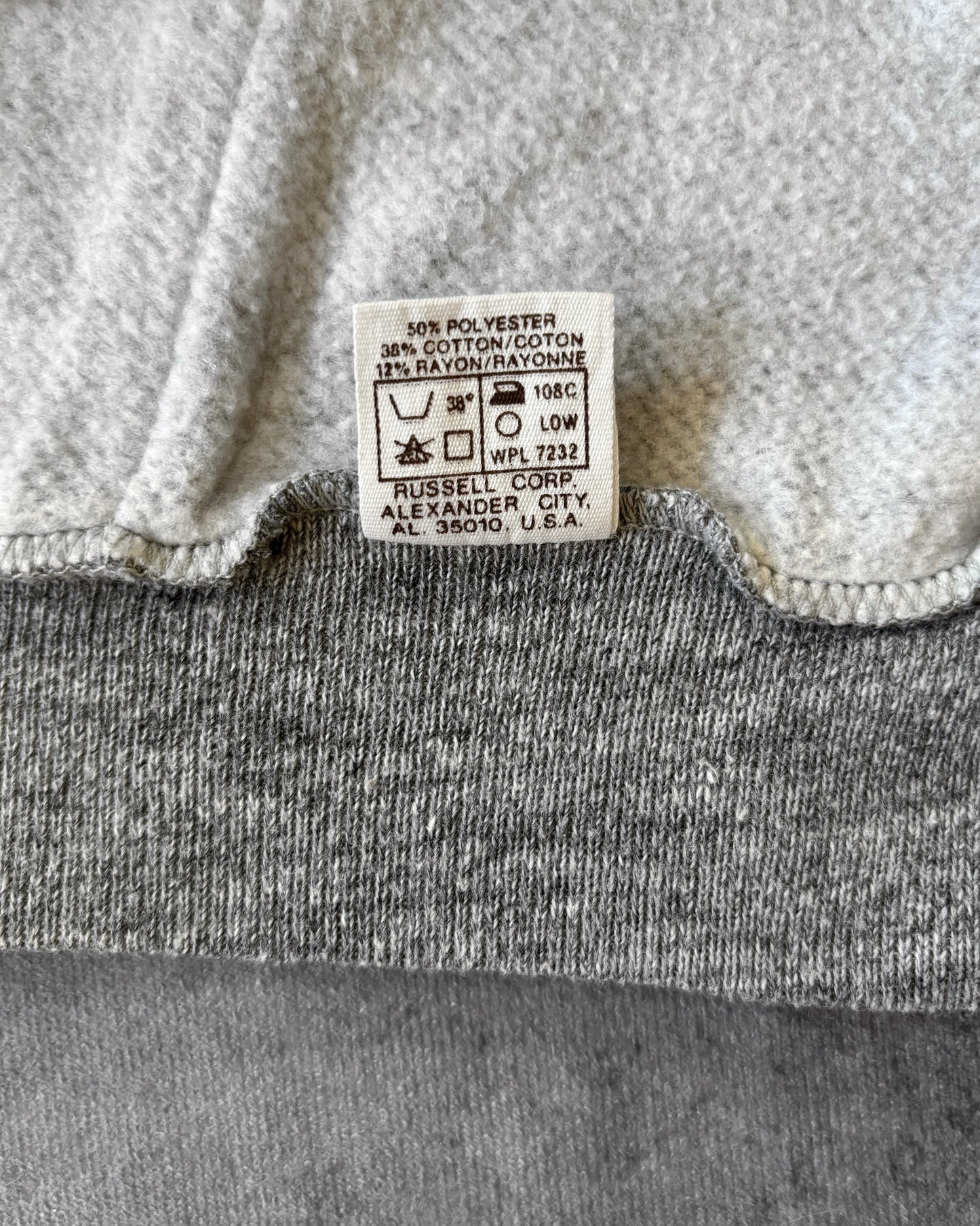 Vintage 70s Russell Athletic Hoodie – Grey Hoodie – USA Made – Red Logo