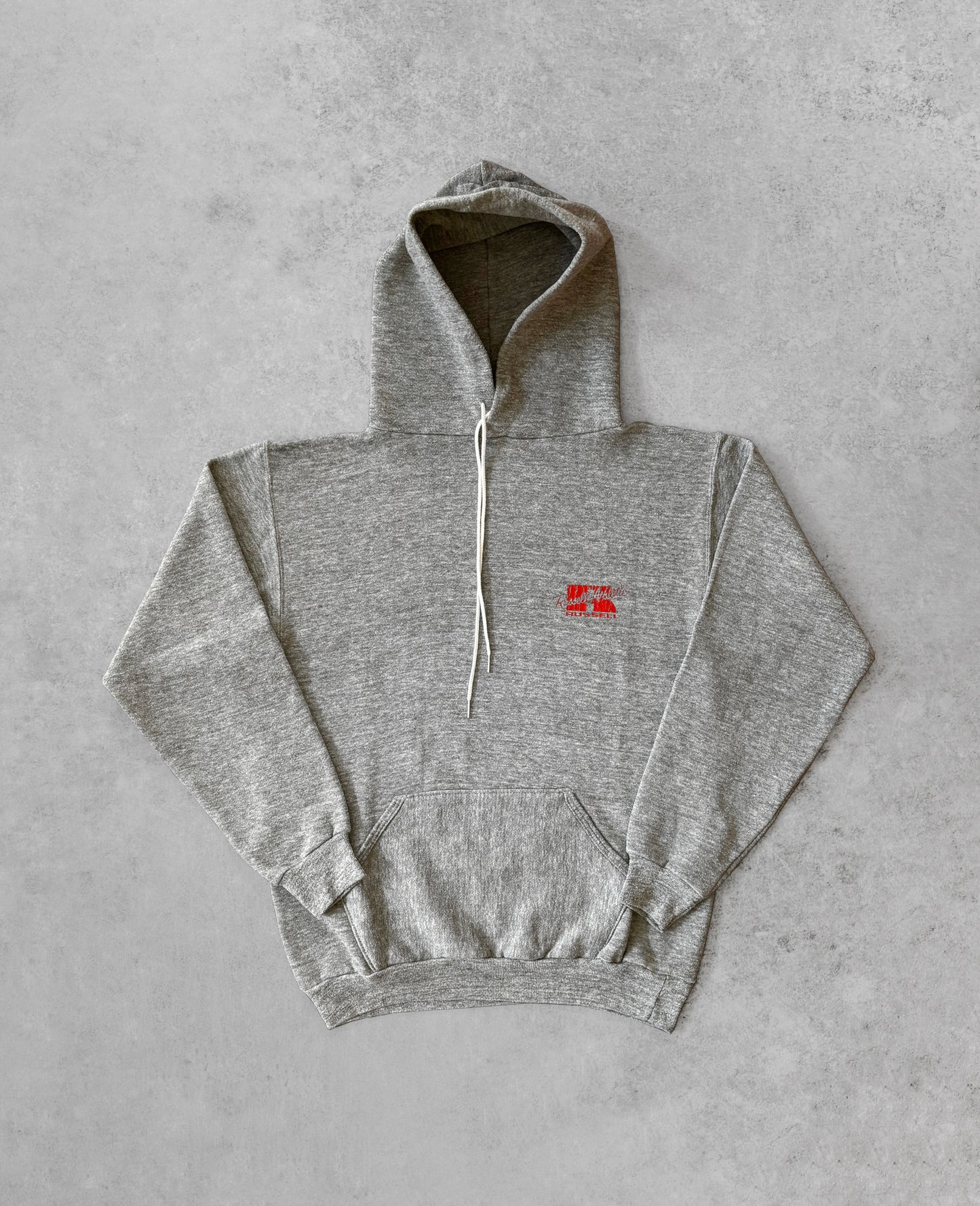 Vintage 70s Russell Athletic Hoodie – Grey Hoodie – USA Made – Red Logo