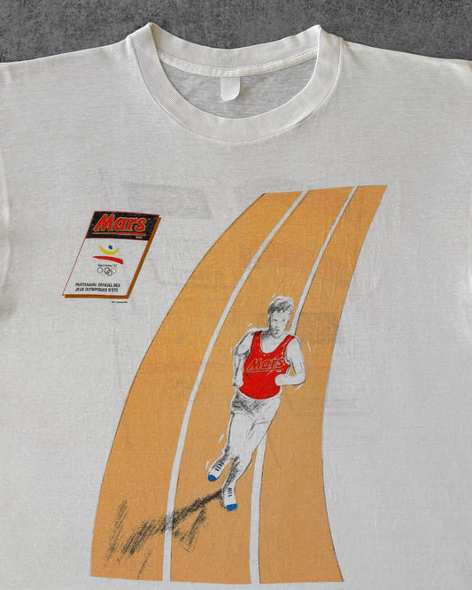 Vintage 1992 Barcelona Olympics Mars Running T-Shirt – Track Graphic