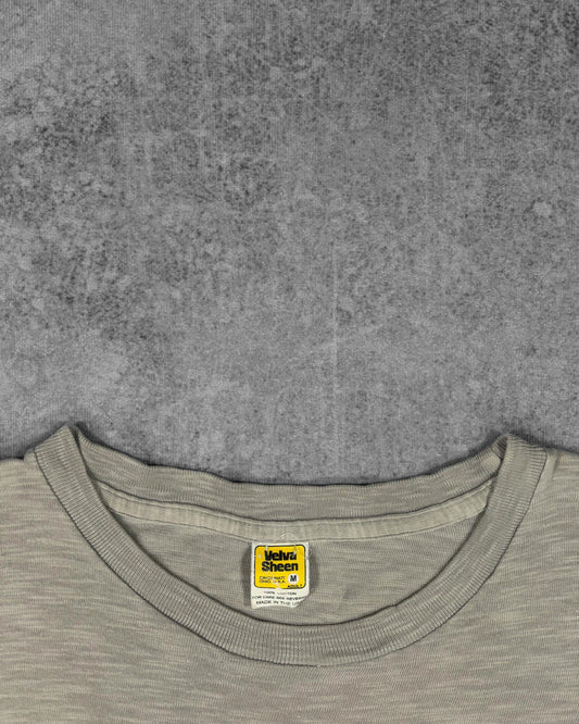 Velva Sheen NYC Apple screen print graphic detail on slub cotton t-shirt