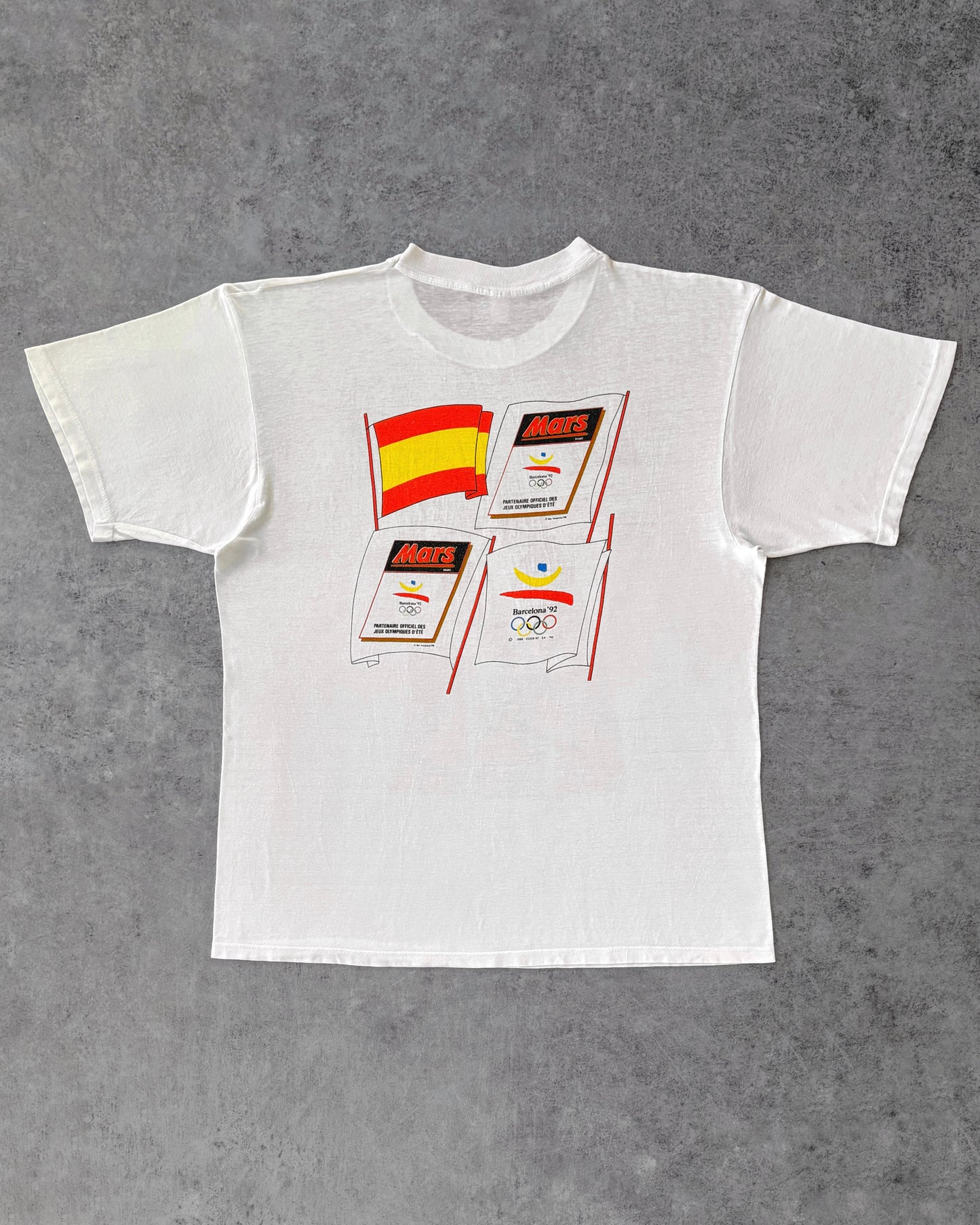 Vintage 1992 Barcelona Olympics Mars Running T-Shirt – Track Graphic