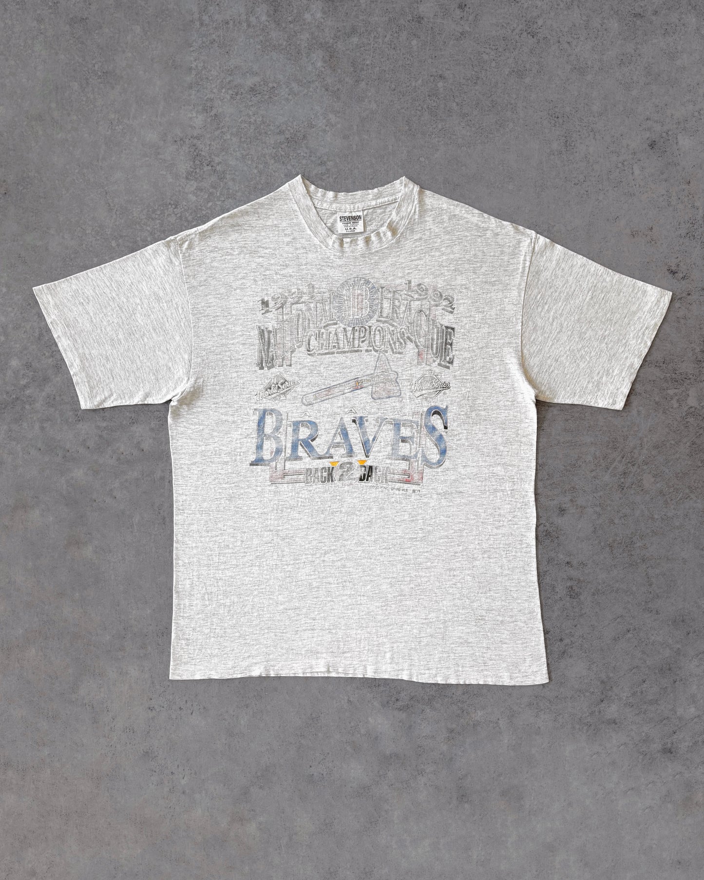 Vintage 1992 Braves Back 2 Back Tee – Faded and Distressed MLB Vintage Shirt