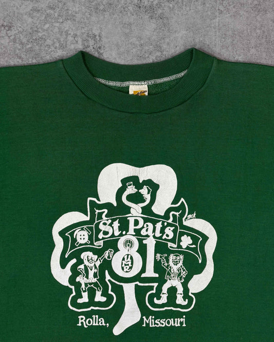 Vintage 1981 St. Patrick’s Day Crewneck – Russell Athletic 70s Blank – Made in USA