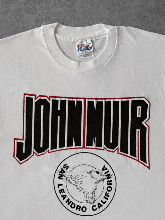Vintage 90s John Muir San Leandro California Tee – Hanes Beefy Shirt- USA Made