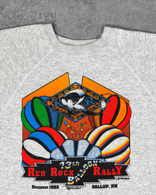 Vintage 1993 Red Rock Balloon Rally Hanes Raglan Crewneck - Made in USA - Hanes