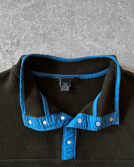 Vintage 90s Black & Blue Fleece Snap Pullover – Patagonia Style