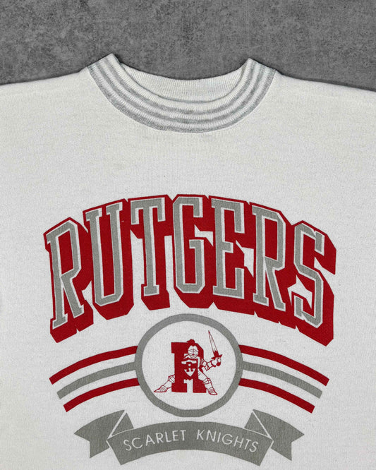 Vintage 1980s Rutgers Scarlet Knights Velva Sheen USA Collegiate Crewneck Sweatshirt