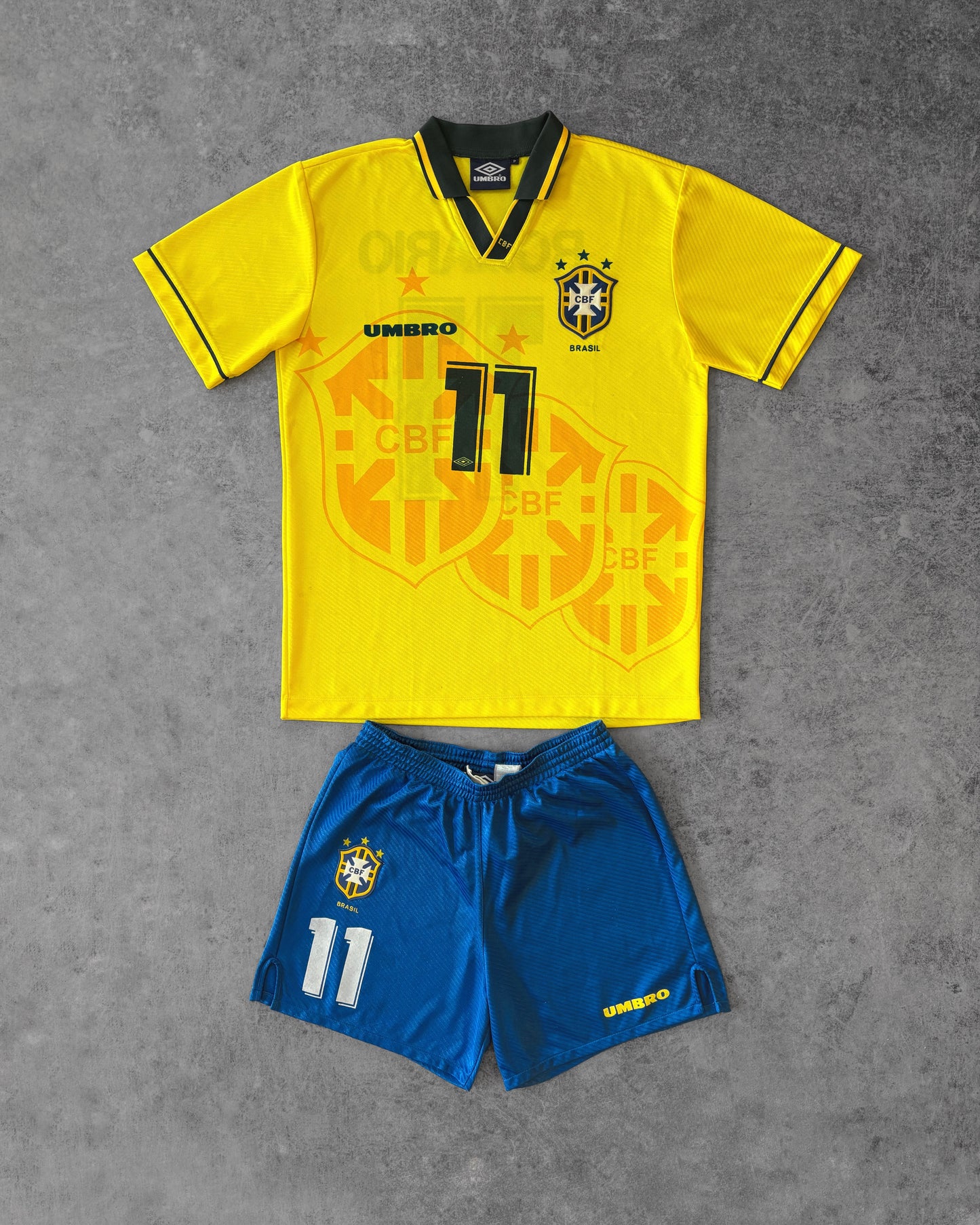Vintage 1994 Brazil Home Kit – Umbro – Romário #11 – CBF – Made in Brazil