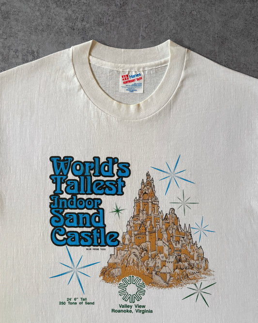 Vintage 90s Roanoke Sand Castle T-shirt – Valley View Event Tee – Hanes Beefy - USA Made