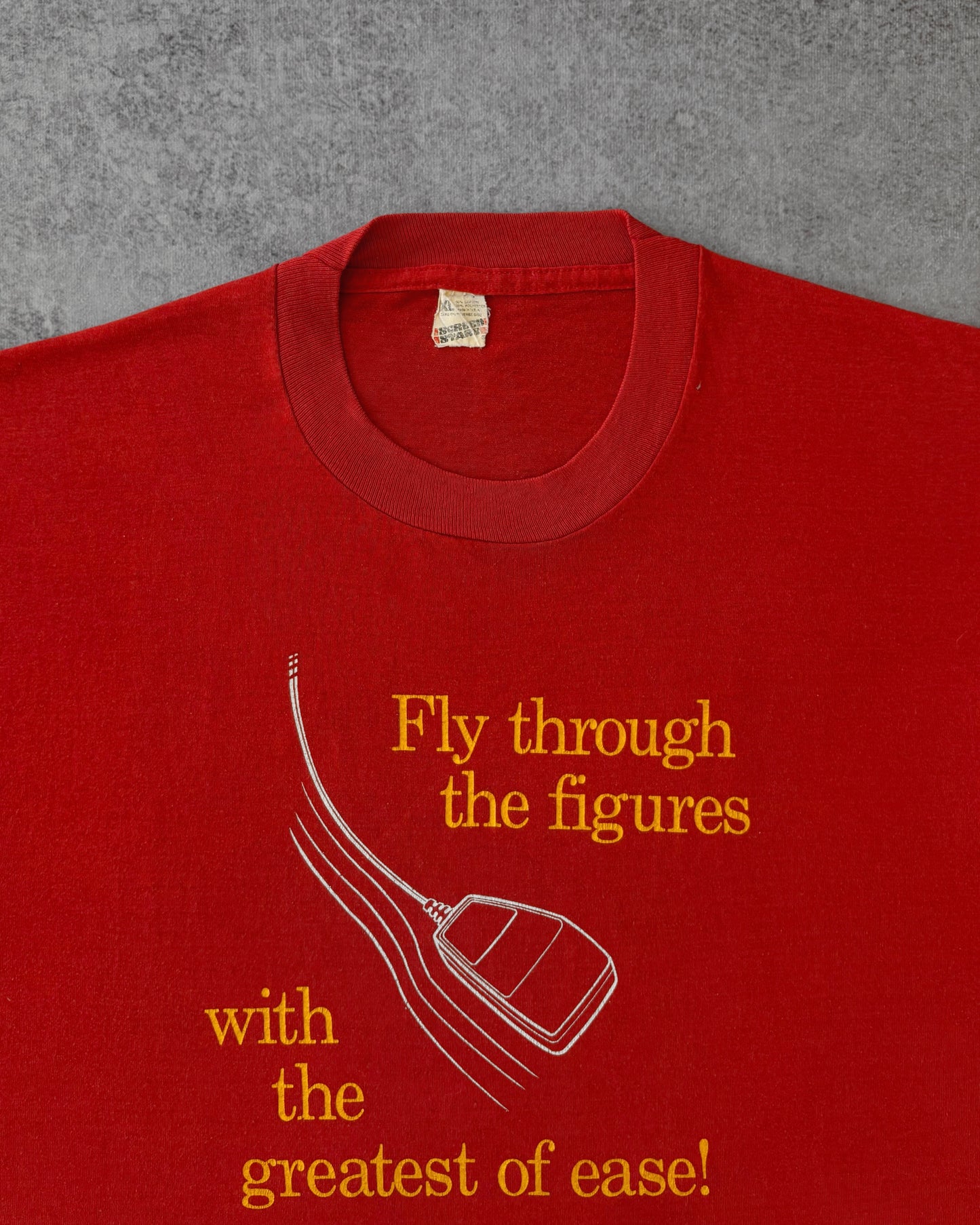 Vintage 80s Trapeze “Fly Through the Figures” Tech Promo T-Shirt - Red Single Stitch - USA Made