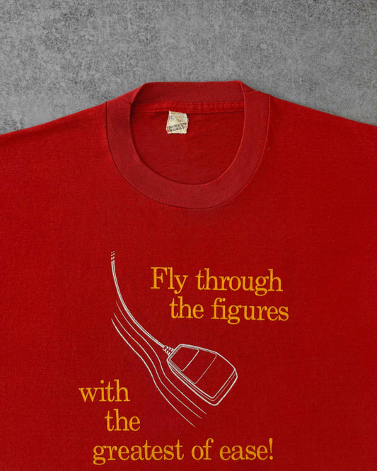 Vintage 80s Trapeze “Fly Through the Figures” Tech Promo T-Shirt - Red Single Stitch - USA Made