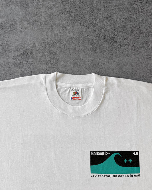 Vintage 90s “Catch the Wave” Borland C++ 4.0 Tee – Promo Tech Shirt
