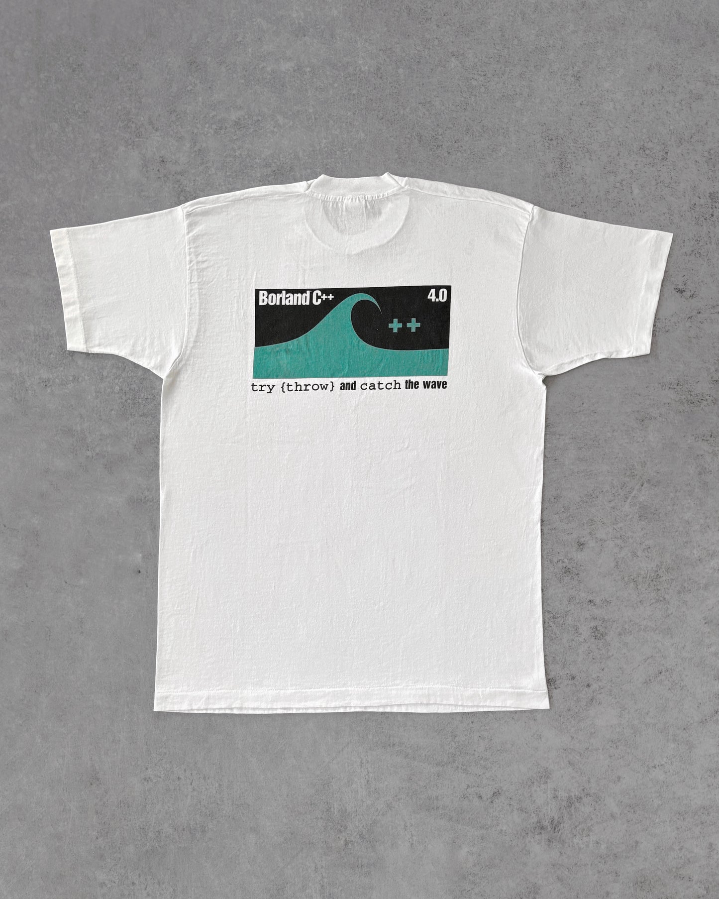 Vintage 90s “Catch the Wave” Borland C++ 4.0 Tee – Promo Tech Shirt