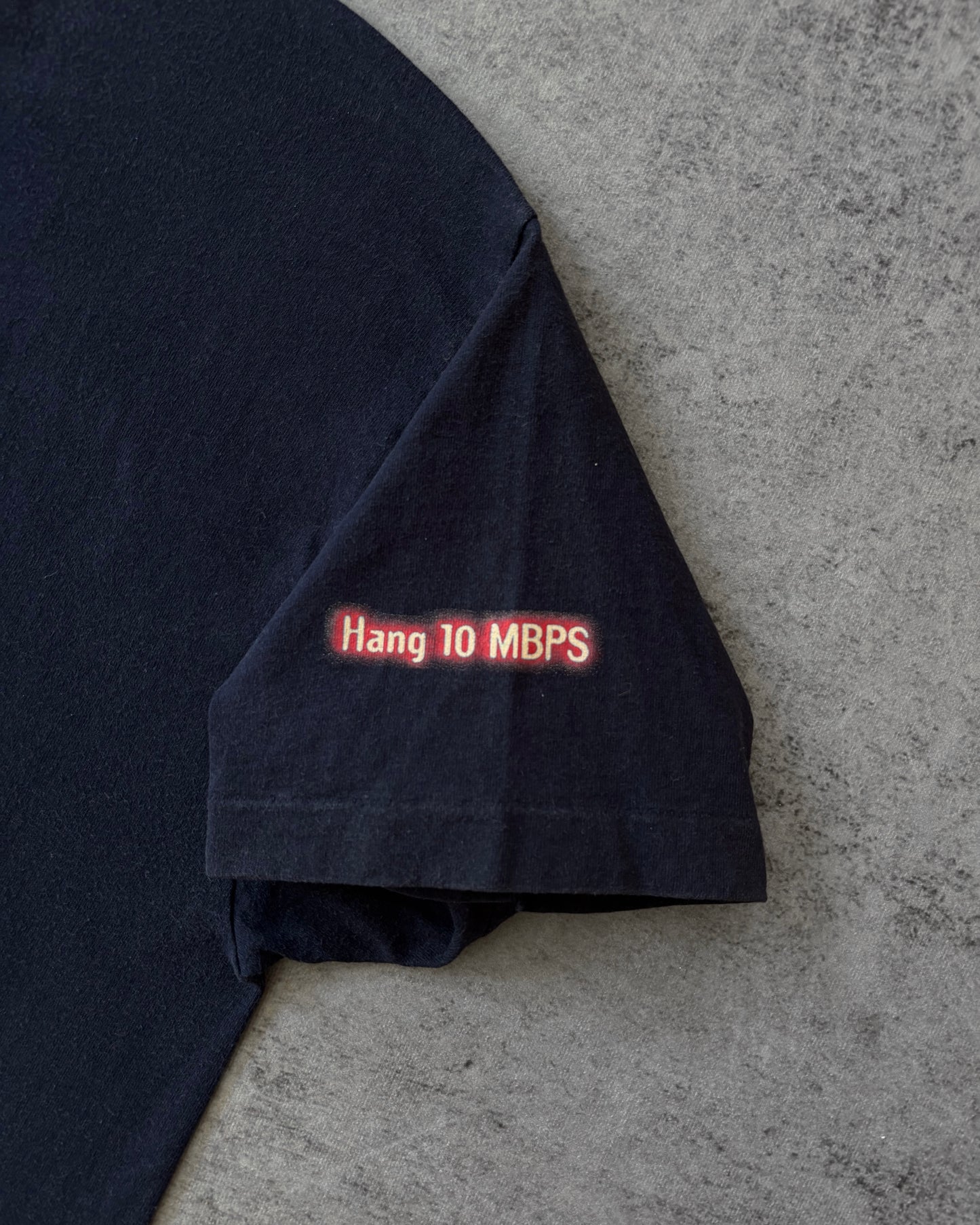 Vintage 1995 Motorola “Hang 10 MBPS” CyberSURFR Tee – FOTL – 1990s Techwear Promo Tee