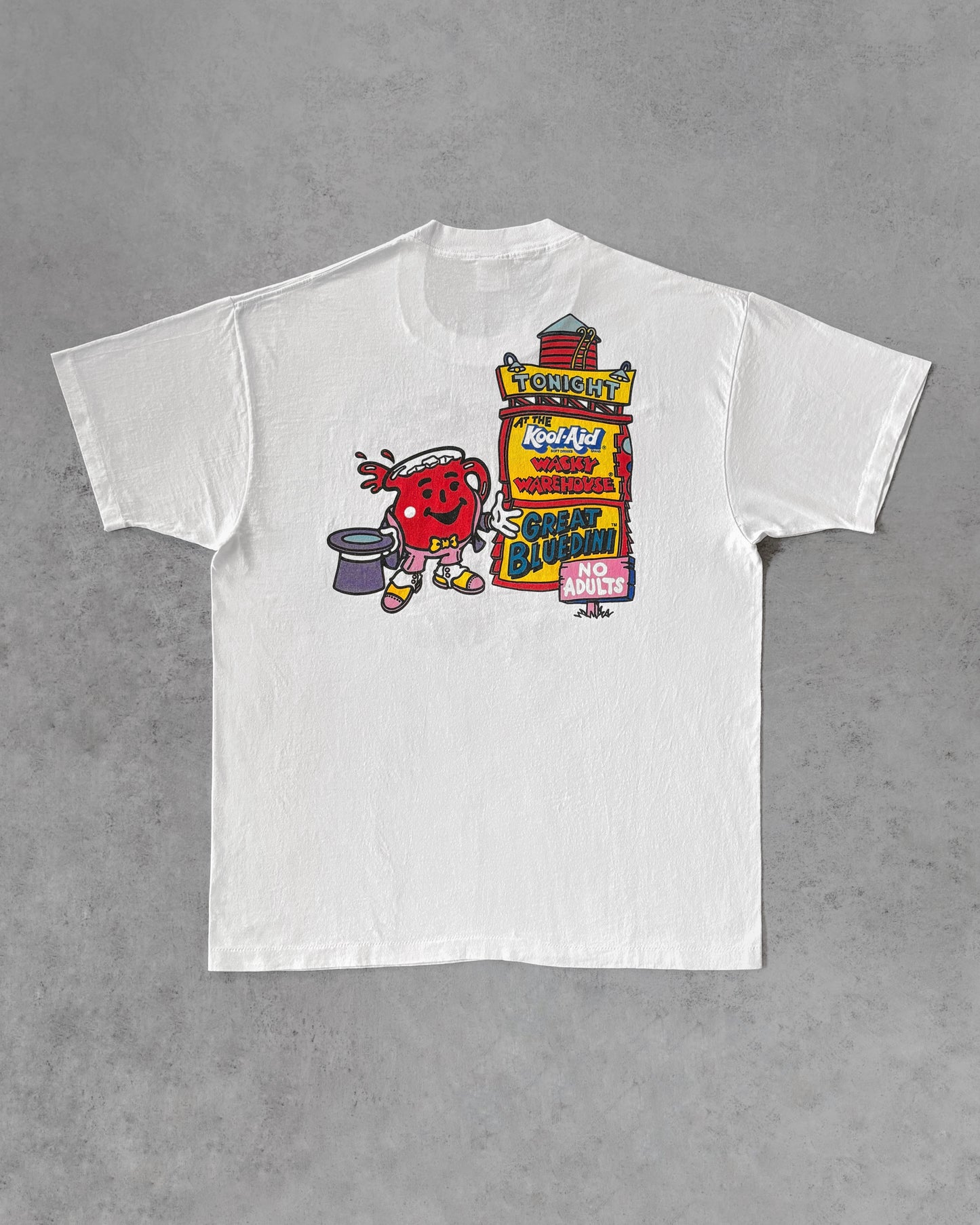 Vintage 90s Kool-Aid Man “Great Bluedini” T-Shirt – Magic Show Graphic – Made in USA