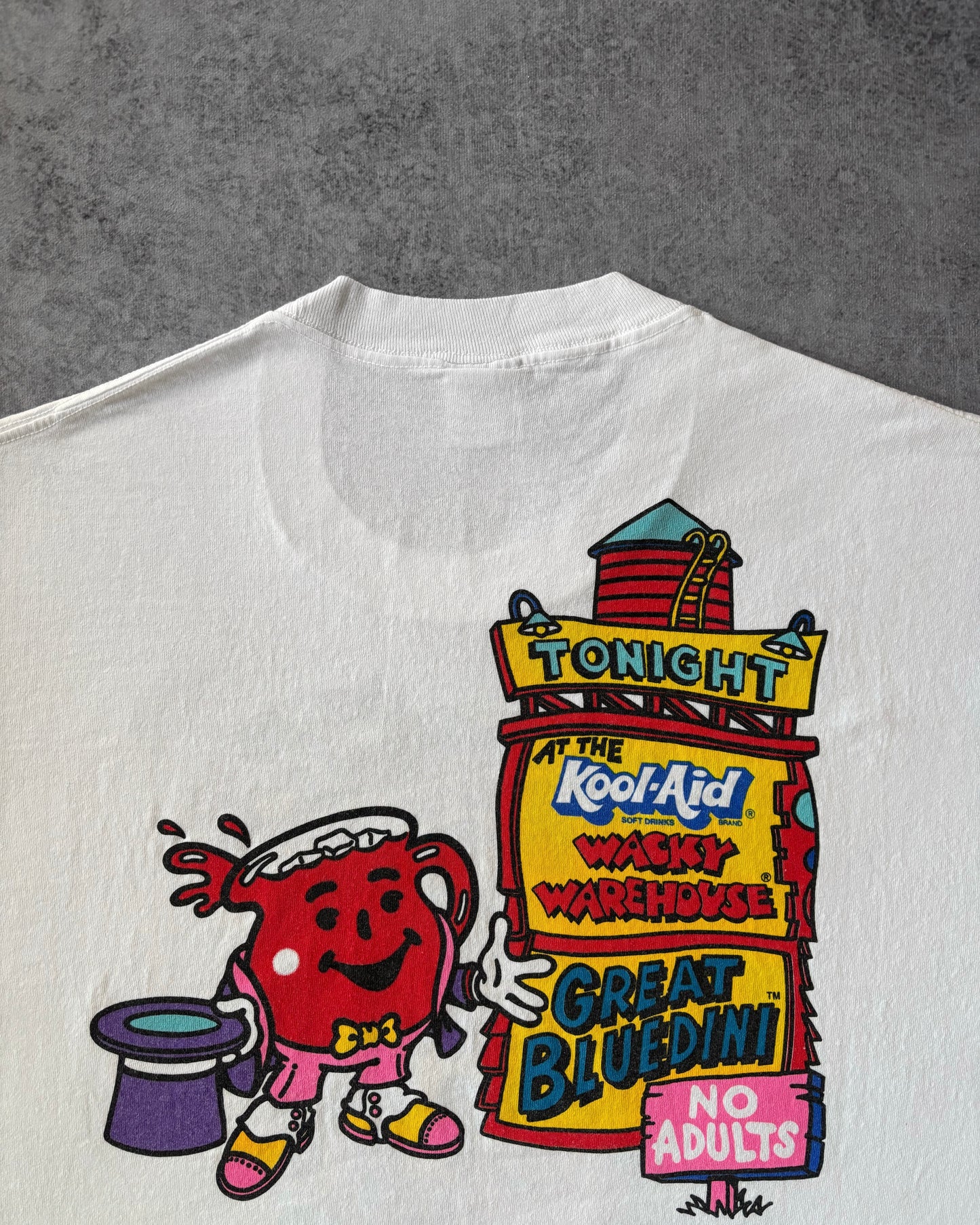 Vintage 90s Kool-Aid Man “Great Bluedini” T-Shirt – Magic Show Graphic – Made in USA