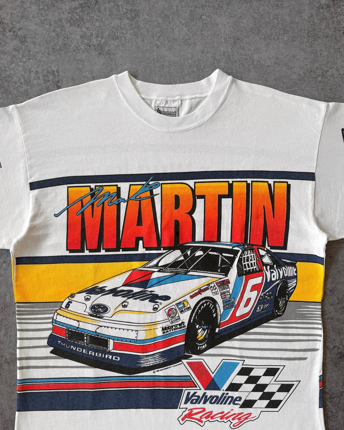 Vintage 1993 Mark Martin Nascar T-Shirt – Valvoline Racing – All Over Print