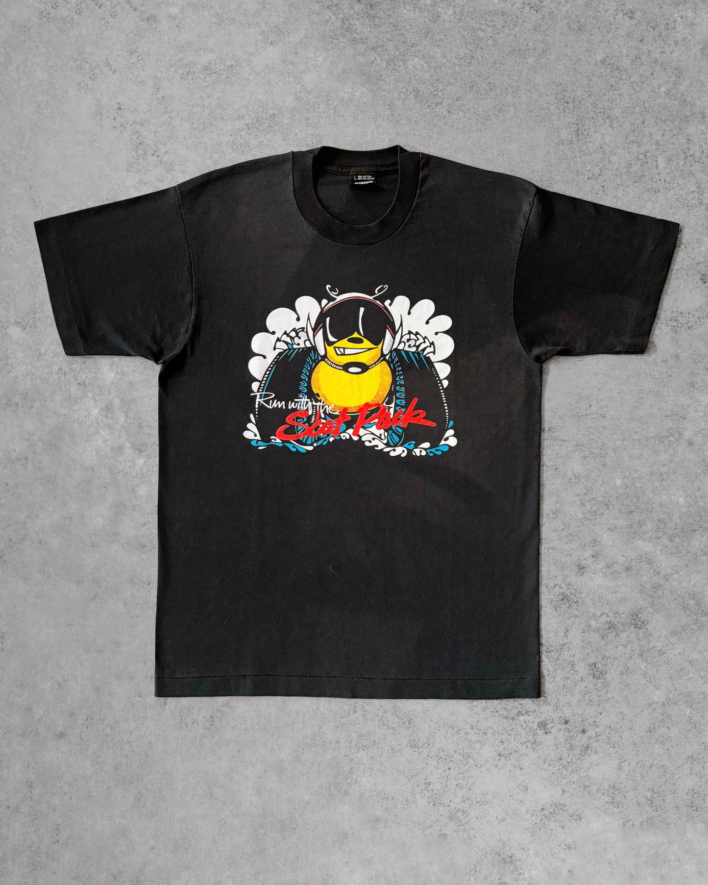 Vintage 1980s “Run with the Scat Pack” Dodge Tee – Mopar Muscle Car Shirt - Screen Stars Best