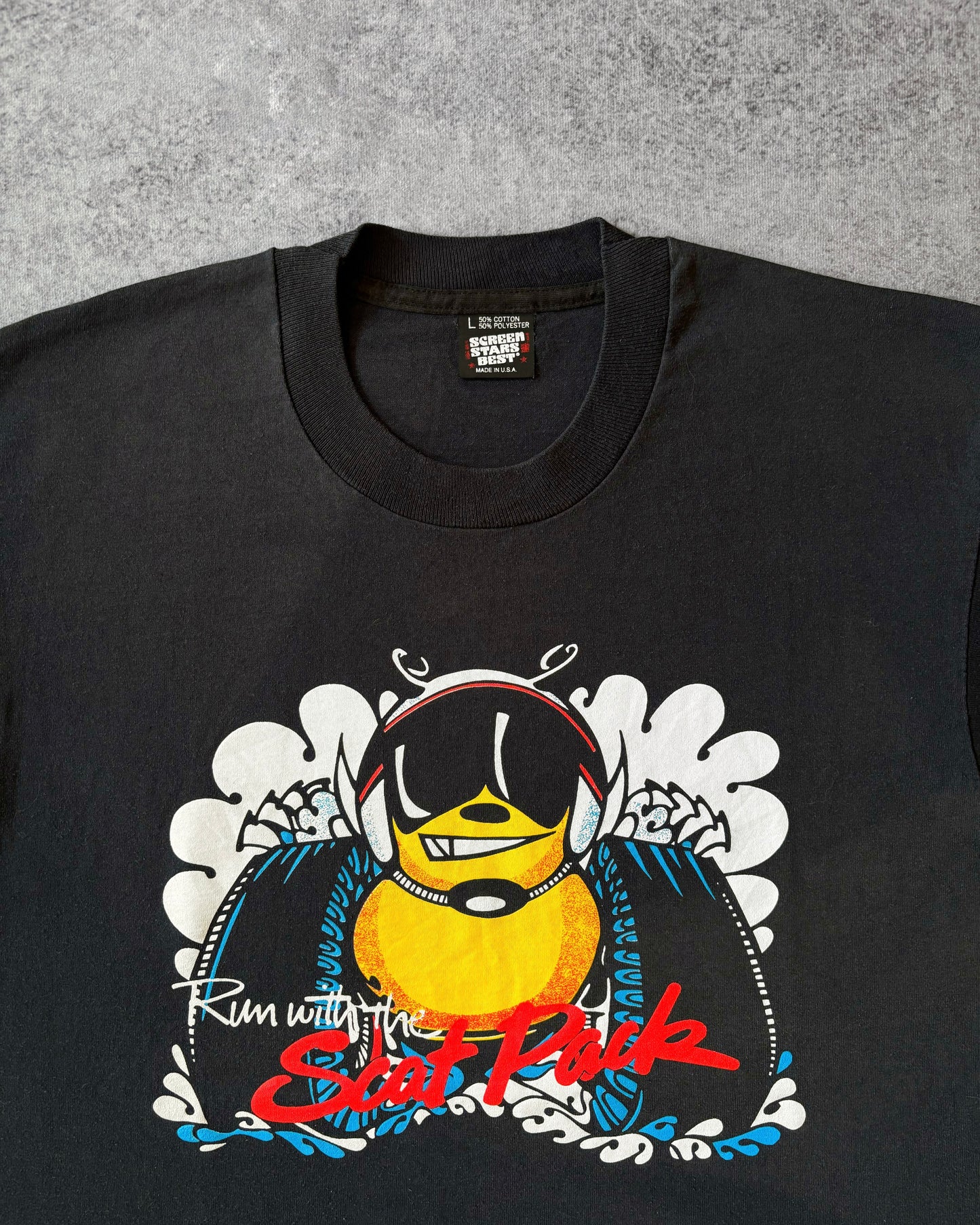 Vintage 1980s “Run with the Scat Pack” Dodge Tee – Mopar Muscle Car Shirt - Screen Stars Best