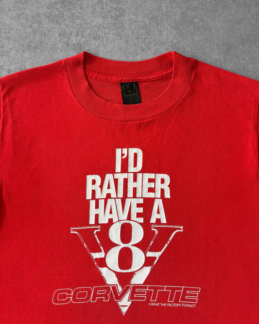 Vintage 80s “I’d Rather Have a V8” Corvette T-Shirt – Made in USA