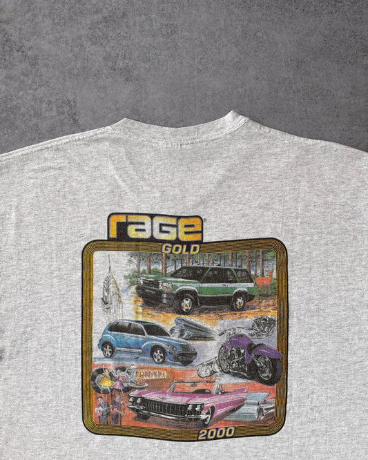 Vintage Y2K Rage Gold Car Tee – 2000 Auto Shop Promo