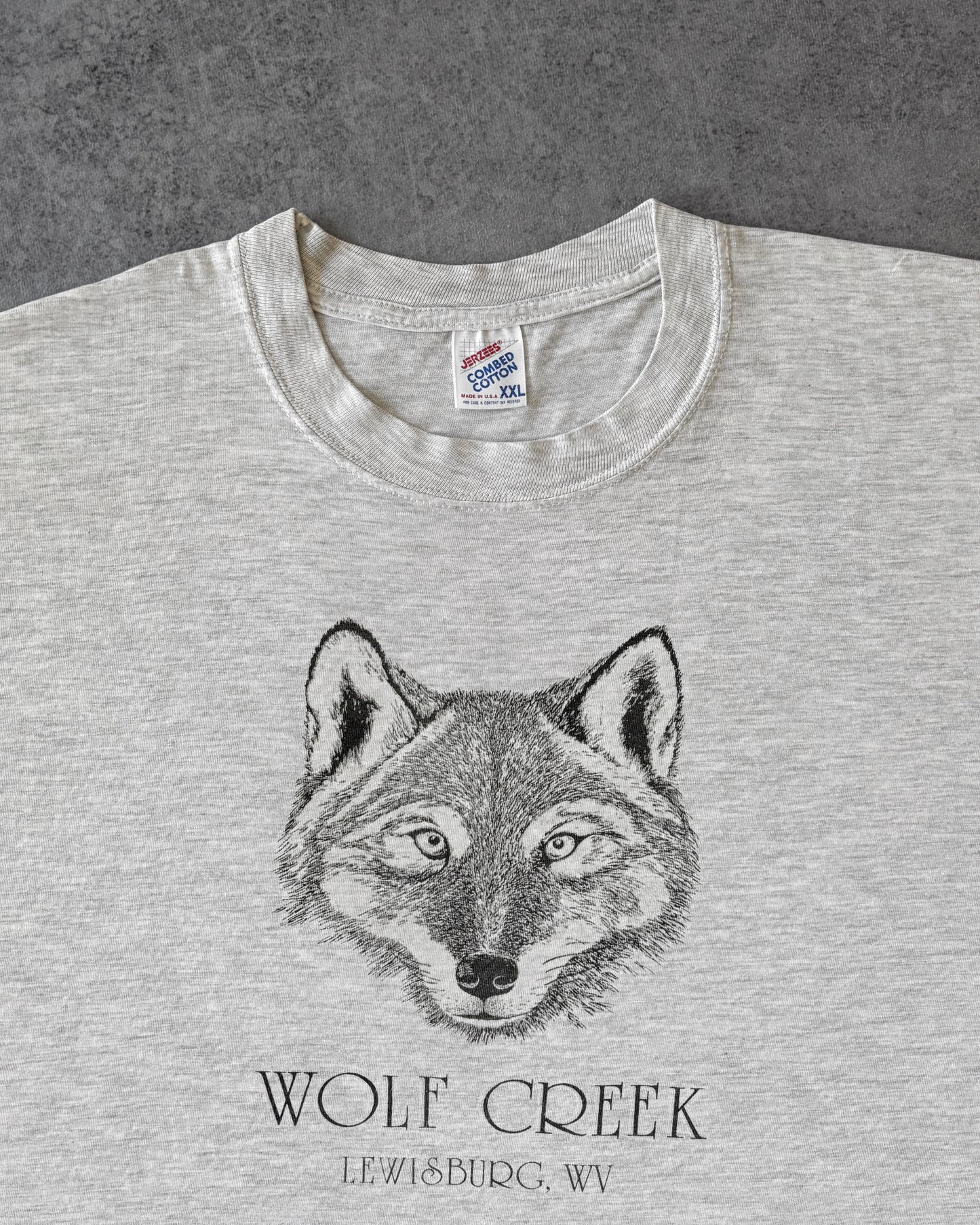 Vintage 1990s Wolf Creek T-Shirt – Graphic Wolf Head – Made in USA