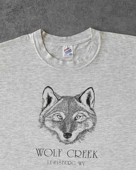 Vintage 1990s Wolf Creek T-Shirt – Graphic Wolf Head – Made in USA