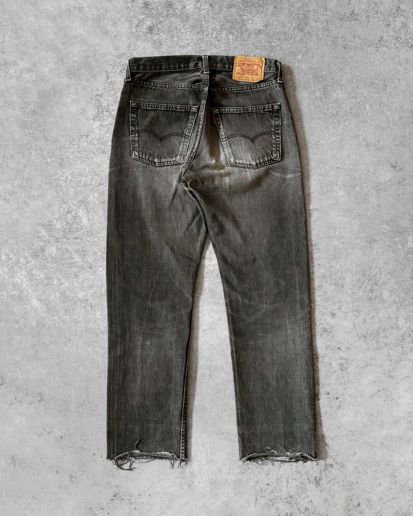 Vintage 1992 Charcoal Black Made in UK Cropped Levi’s 501