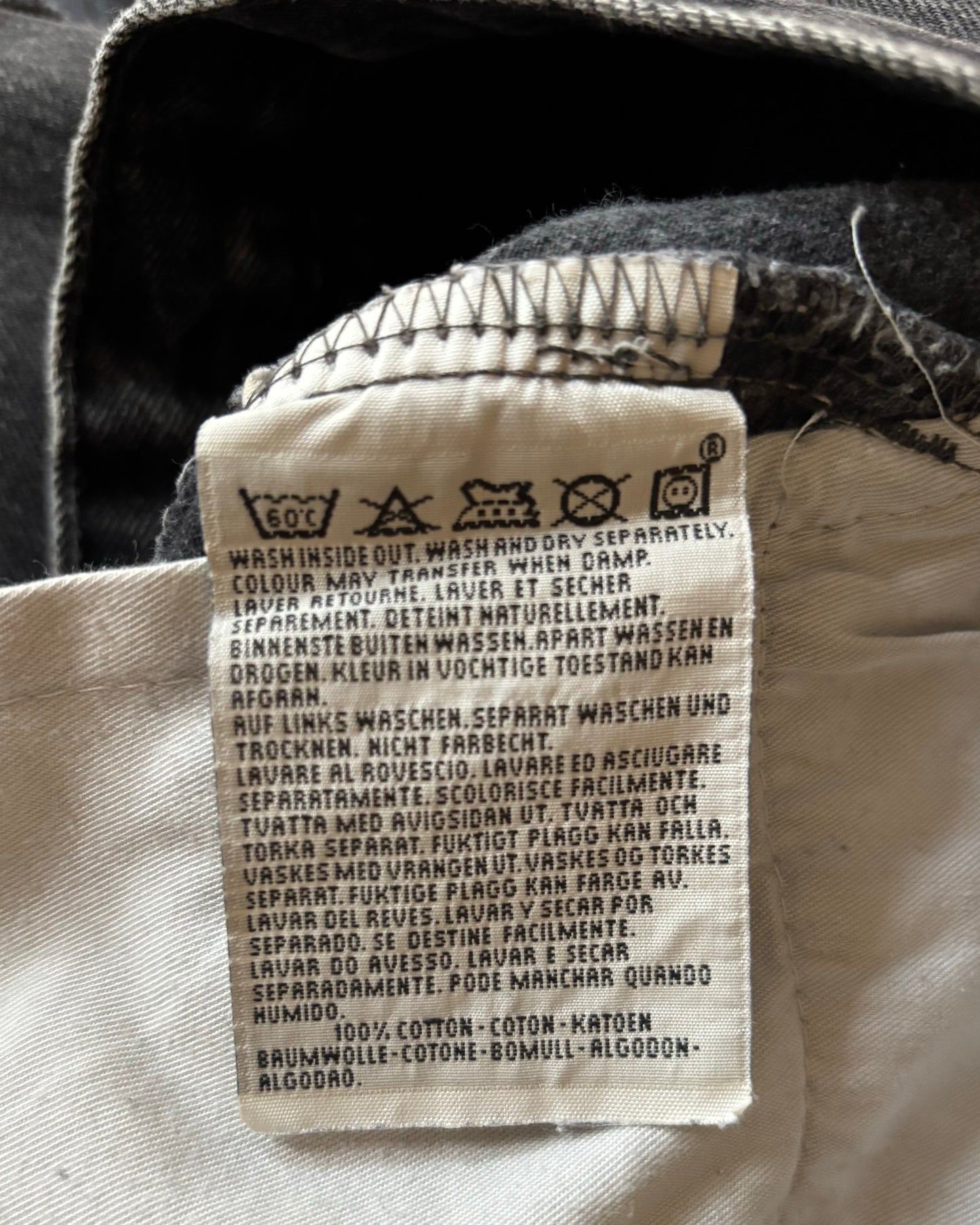 Vintage 1992 Charcoal Black Made in UK Cropped Levi’s 501