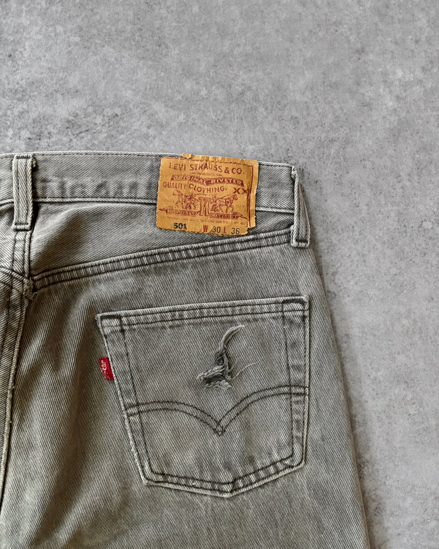 Vintage 1995 Stone Washed Gray Levi's 501