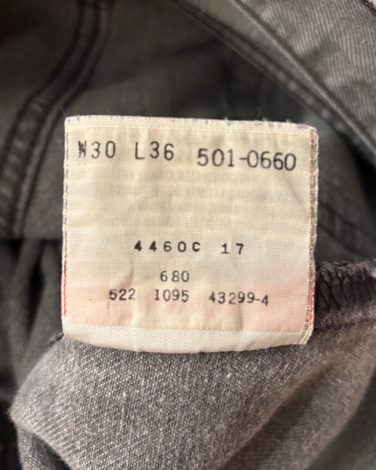 Vintage 1995 Stone Washed Gray Levi's 501