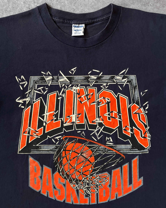Vintage 1990s Illinois Basketball Hoop Single Stitch T-Shirt
