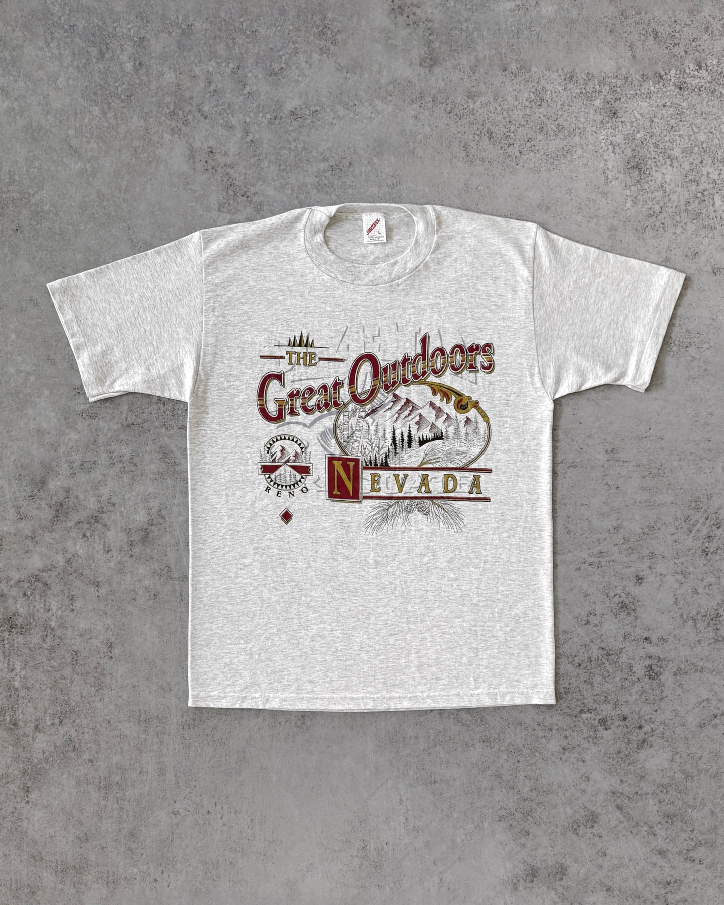 Vintage 1995 “The Great Outdoors Nevada” Bozeman Graduate Single Stitch T-Shirt