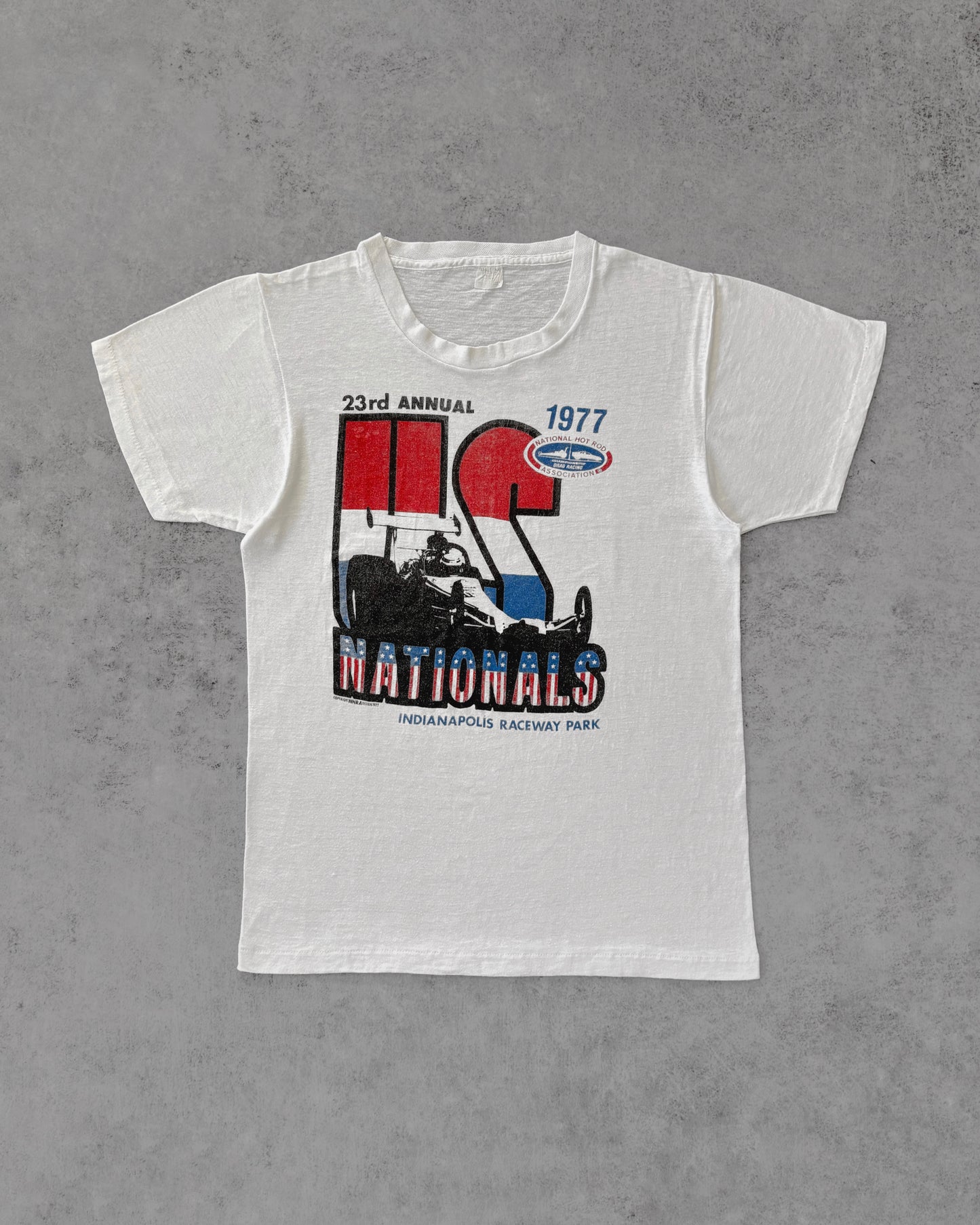 Vintage 1977 NHRA Us Nationals T-Shirt – Drag Racing – Indianapolis Raceway Park – Usa Made