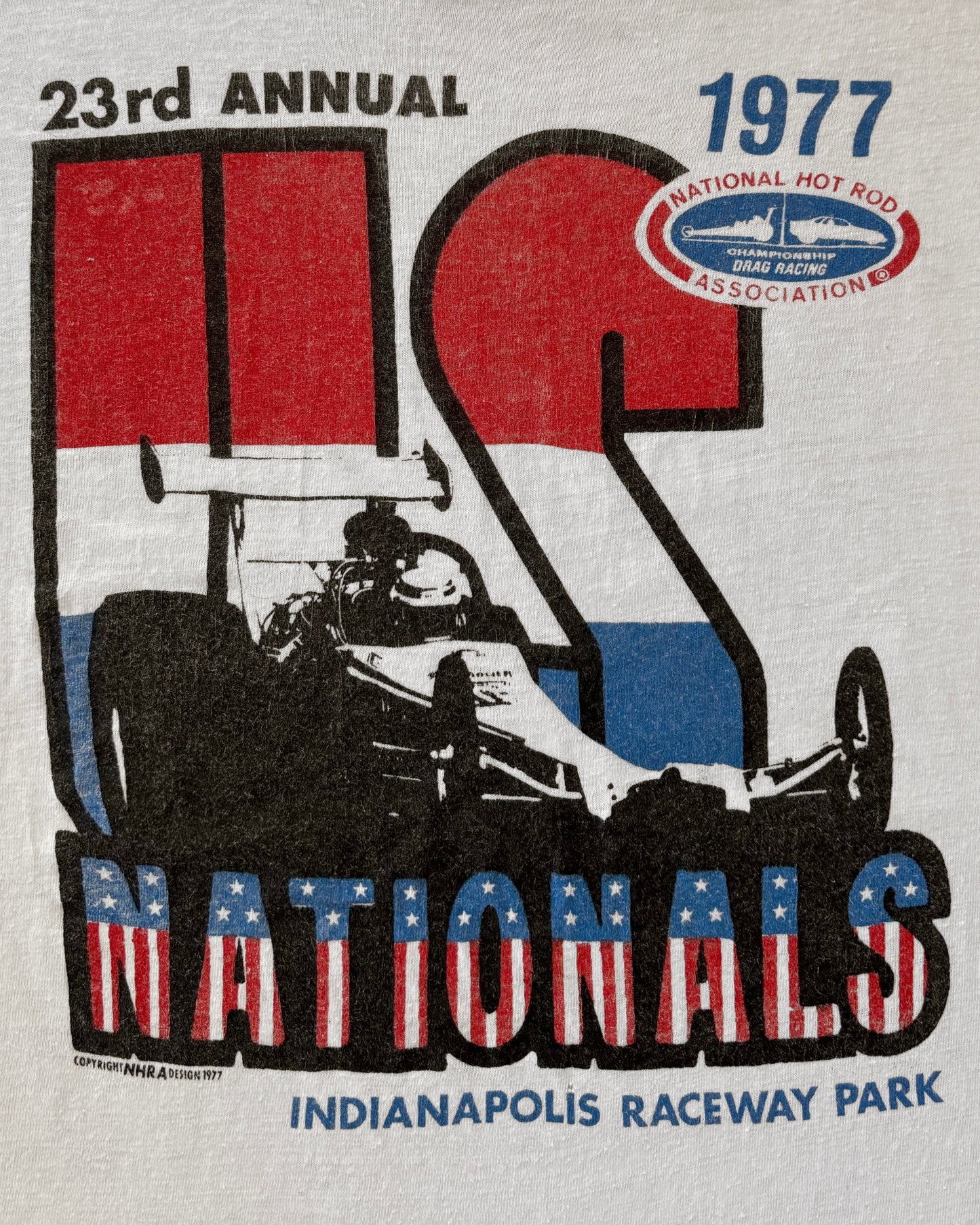 Vintage 1977 NHRA Us Nationals T-Shirt – Drag Racing – Indianapolis Raceway Park – Usa Made
