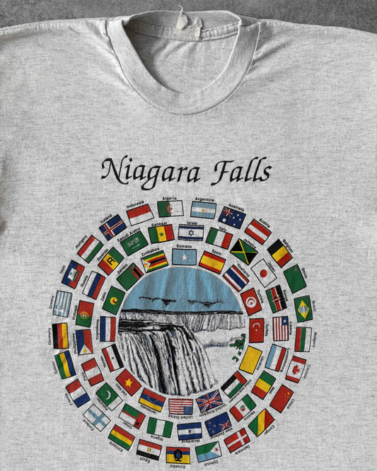 Vintage Early 1990s Niagara Falls International Flags Single Stitch T-Shirt