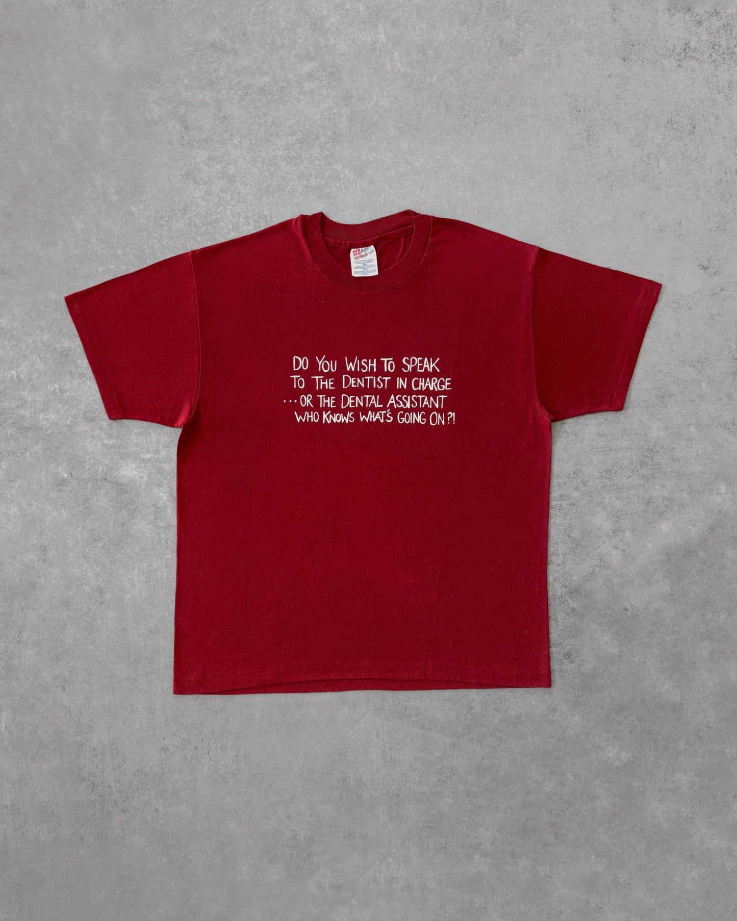 Vintage 1990s “Do You Wish to Talk to the Dentist” Funny Quote – Single Stitch T-Shirt