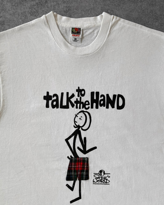 Vintage 90s “Talk to the Hand” Graphic Tee – Fruit of the Loom – Cartoon Humor 90s Style