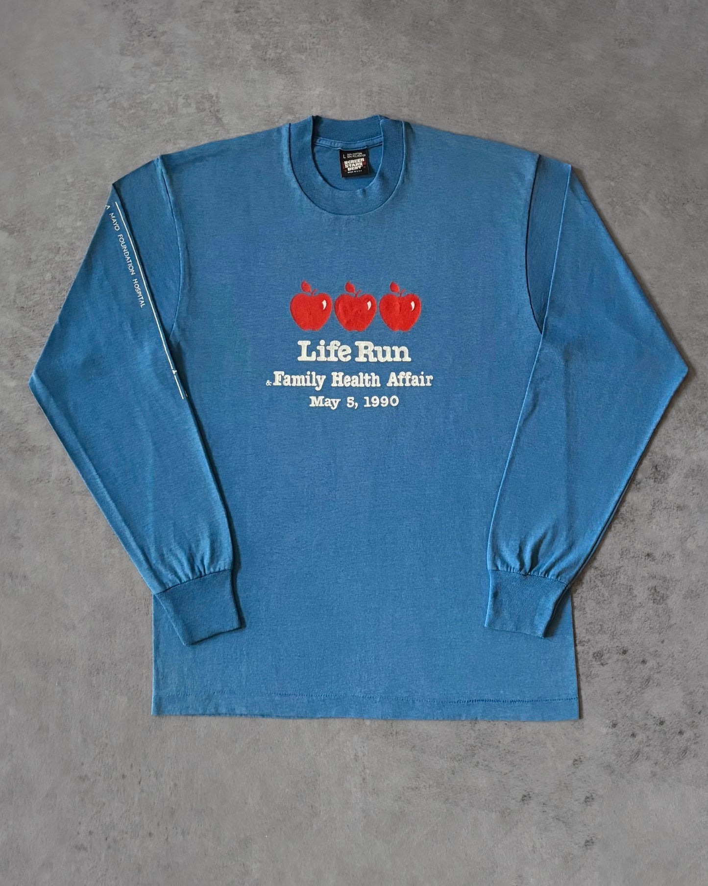 Vintage 1990 Life Run & Family Health Affair Long Sleeve T-Shirt – Screen Stars Best – Made in USA