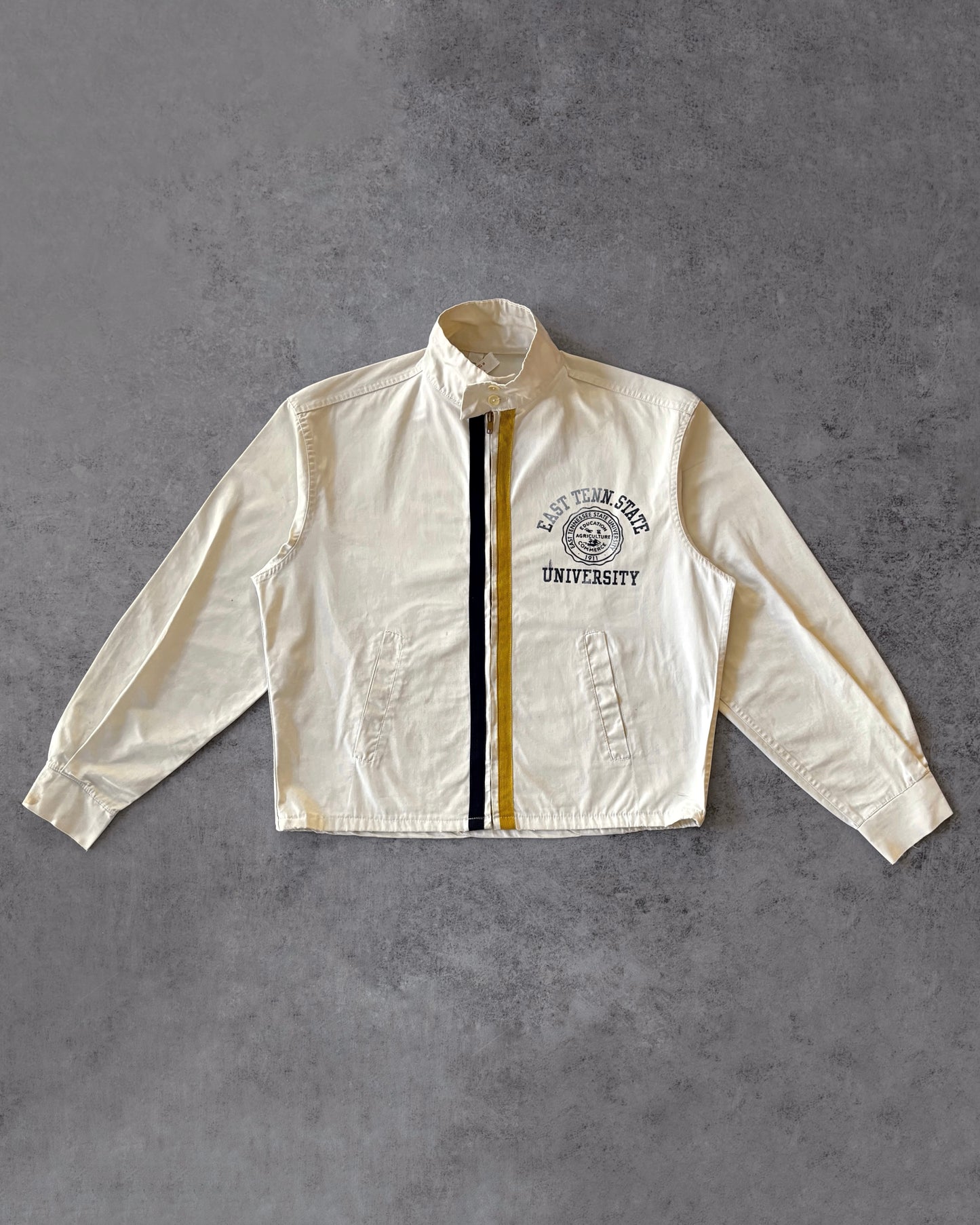 Vintage Distressed 1960s Champion East Tennessee State Jacket - TALON Zipper - USA Made