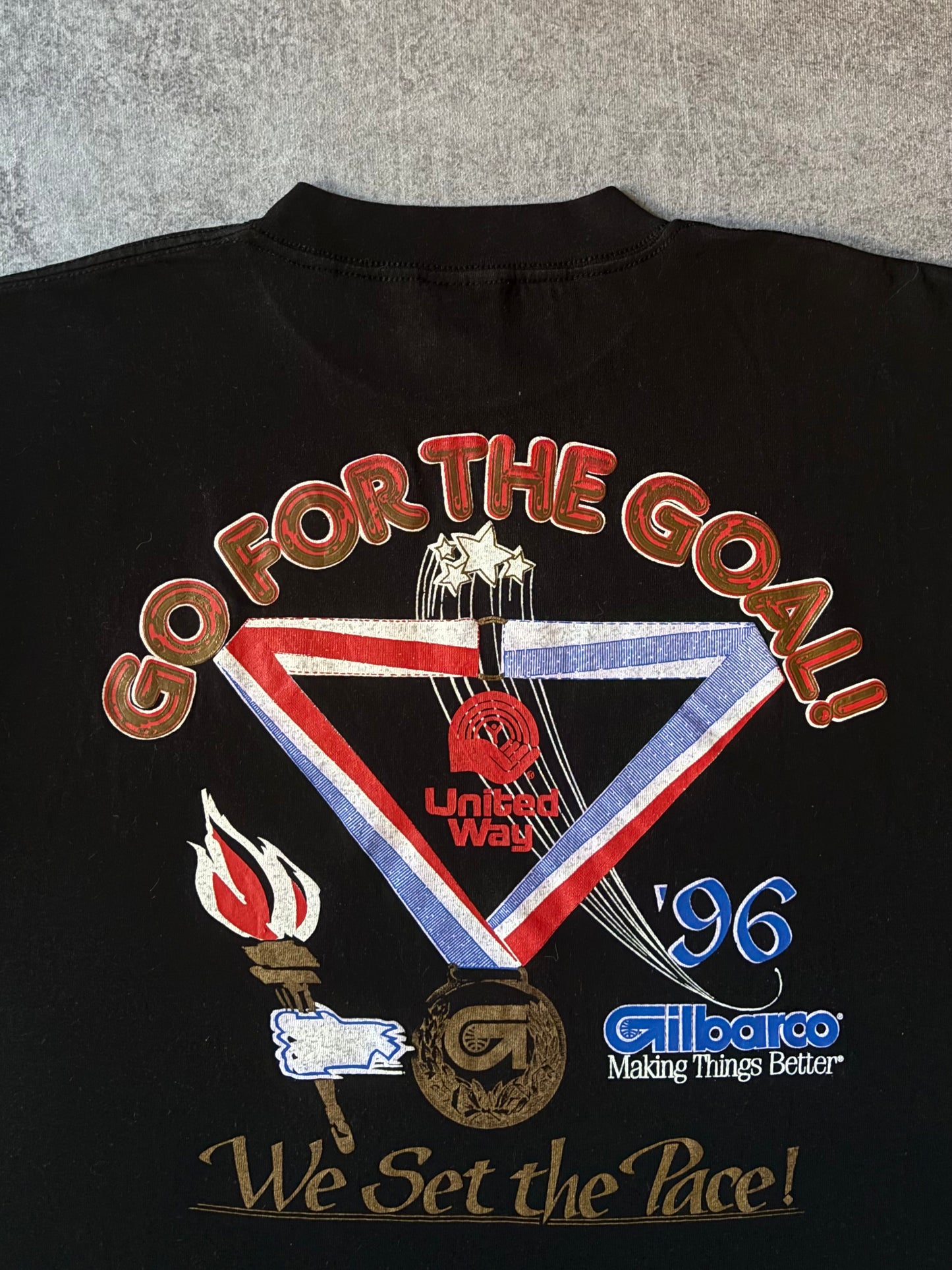 Vintage 1996 Gilbarco United Way “Go For The Goal” T-Shirt – All Sport Proweight – Made in USA