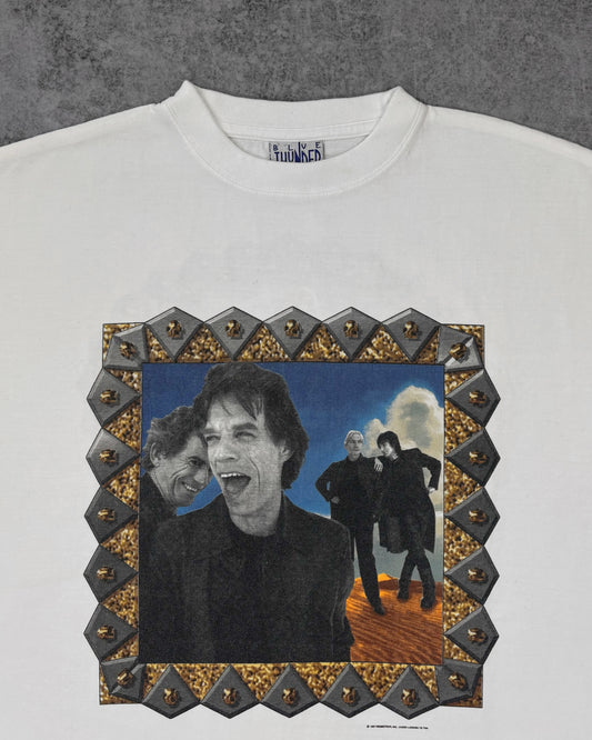 Vintage 1997 The Rolling Stones Bridges to Babylon World Tour T-Shirt - Blue Thunder - Rock Band Tee
