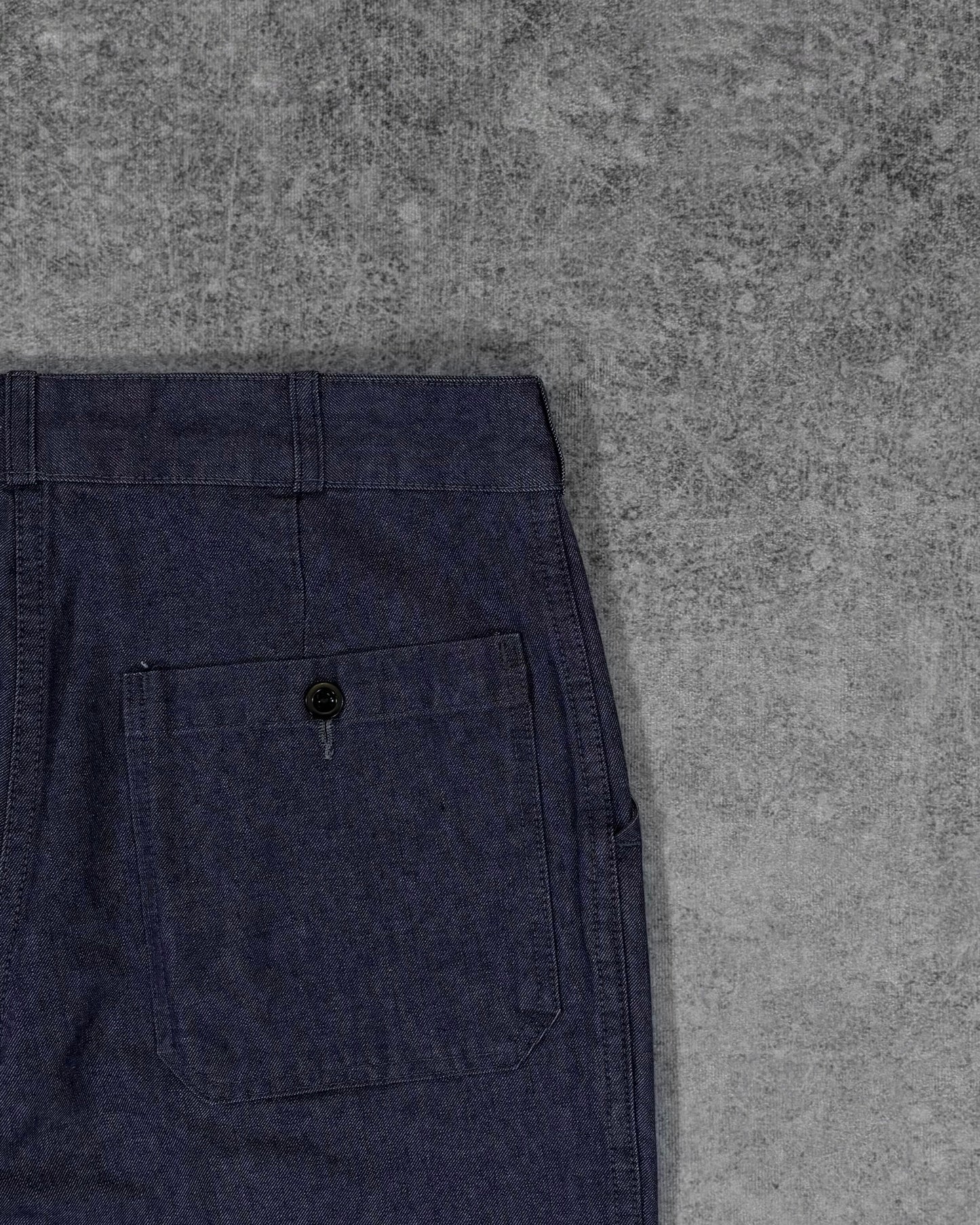 Vintage 1980s Denim Workwear Trousers – French Carpenter Pants – Pleated Front Utility